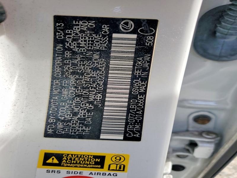 Продажа на аукционе авто 2013 Lexus Es, vin: JTHBK1GG4D2054339, номер лота: 62905146