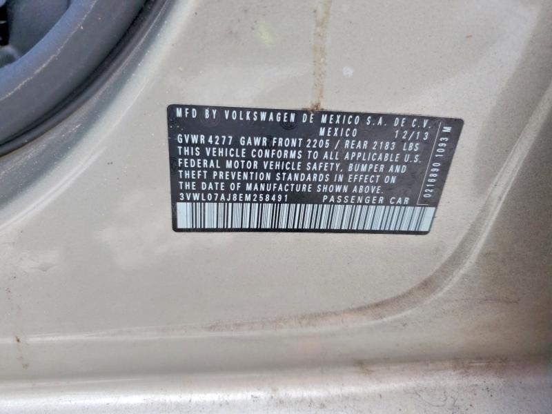 Aukcja sprzedaży 2014 Volkswagen Jetta, vin: 3VWL07AJ8EM258491, numer aukcji: 62105466