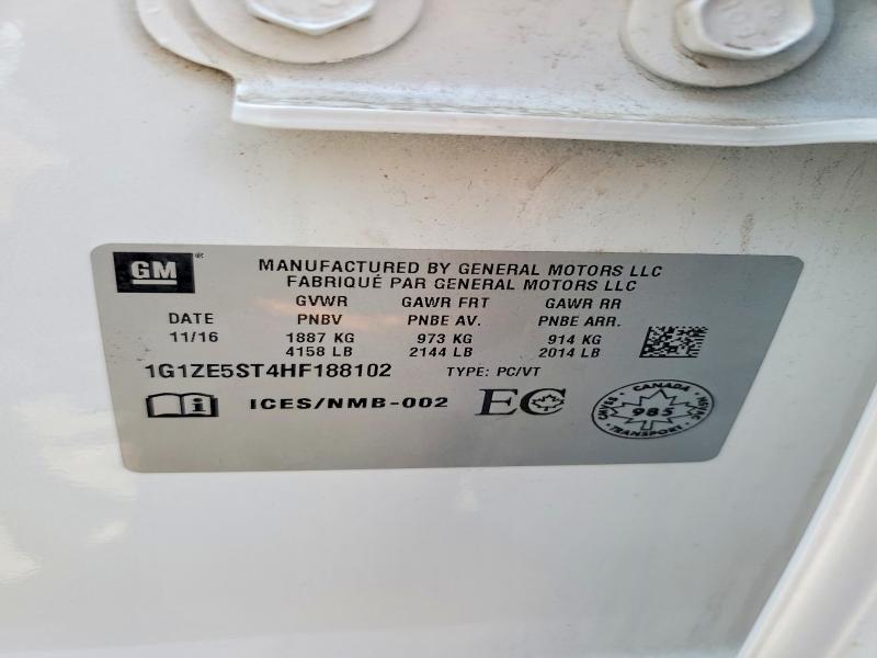 59232996 :رقم المزاد ، 1G1ZE5ST4HF188102 vin ، 2017 Chevrolet Malibu مزاد بيع