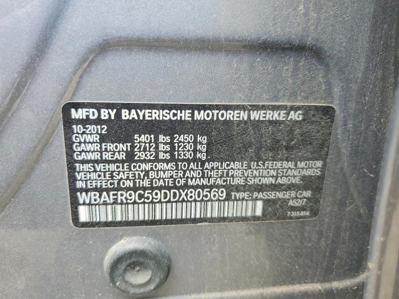 Продажа на аукционе авто 2013 Bmw 550, vin: WBAFR9C59DDX80569, номер лота: 60004696