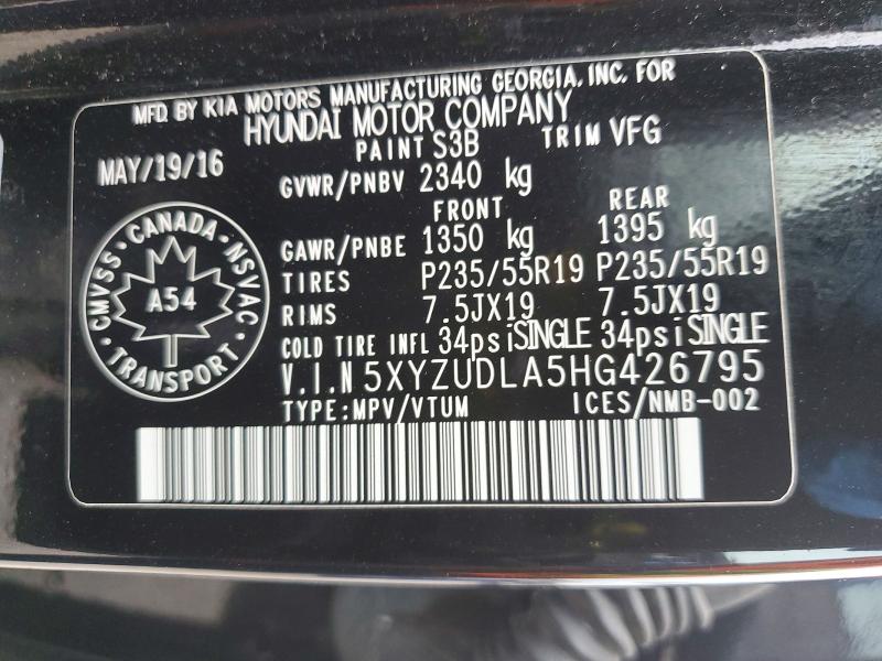 Продаж на аукціоні авто 2017 Hyundai Santa Fe, vin: 5XYZUDLA5HG426795, номер лоту: 61894996