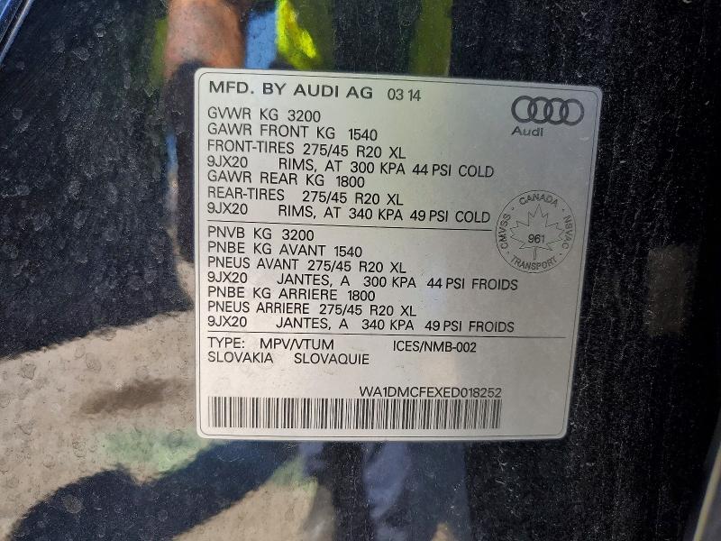 Продажа на аукционе авто 2014 Audi Q7, vin: WA1DMCFEXED018252, номер лота: 63145166