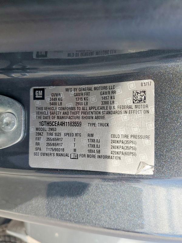 Aukcja sprzedaży 2017 Gmc Canyon, vin: 1GTH5CEA4H1183559, numer aukcji: 61624086