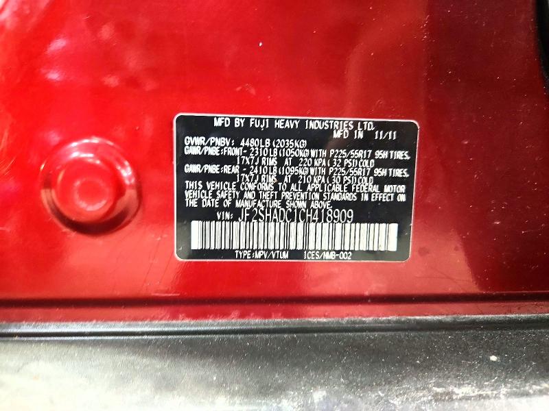 Продаж на аукціоні авто 2012 Subaru Forester, vin: JF2SHADC1CH418909, номер лоту: 61849846