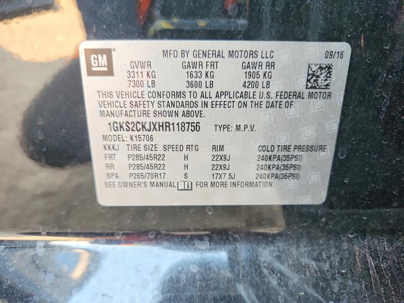 2017 Gmc Yukon მანქანა იყიდება აუქციონზე, vin: 1GKS2CKJXHR118756, აუქციონის ნომერი: 59844686