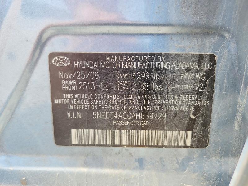 59977296 :رقم المزاد ، 5NPET4AC0AH659729 vin ، 2010 Hyundai Sonata مزاد بيع
