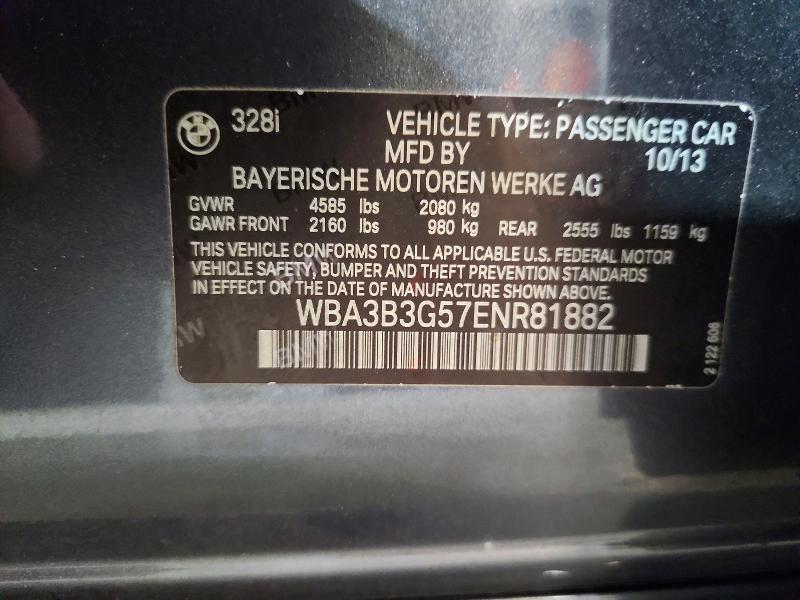 58635906 :رقم المزاد ، WBA3B3G57ENR81882 vin ، 2014 Bmw 328 مزاد بيع