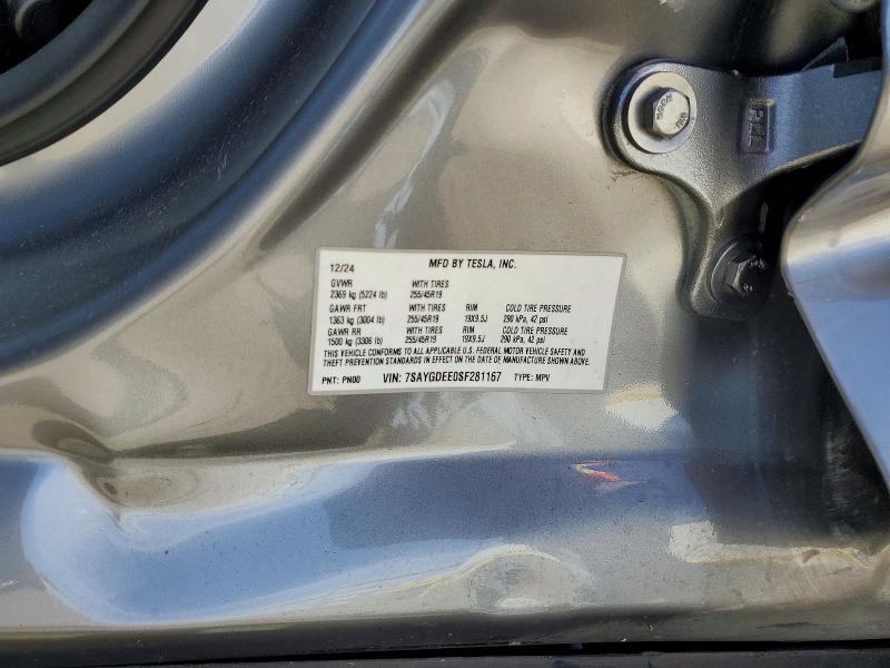 Продаж на аукціоні авто 2025 Tesla Model Y, vin: 7SAYGDEE0SF281167, номер лоту: 59324466