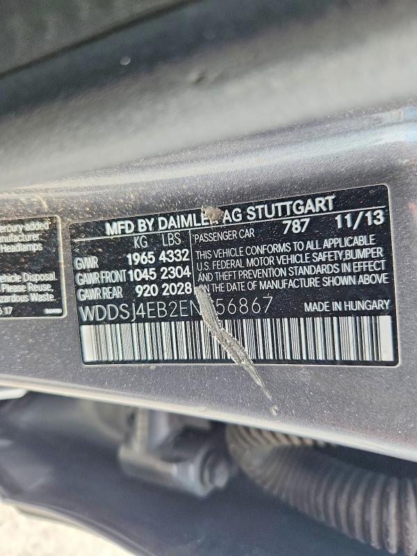 63125436 :رقم المزاد ، WDDSJ4EB2EN056867 vin ، 2014 Mercedes-benz Cla مزاد بيع