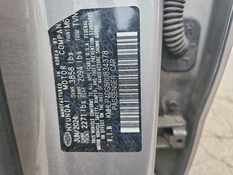 2024 Hyundai Elantra მანქანა იყიდება აუქციონზე, vin: KMHLP4DG8RU834378, აუქციონის ნომერი: 63409776