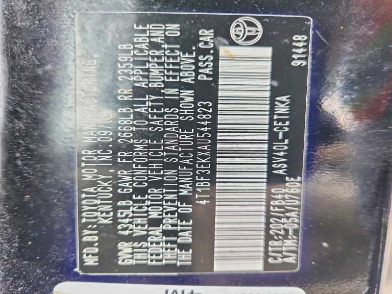 Aukcja sprzedaży 2010 Toyota Camry, vin: 4T1BF3EKXAU544823, numer aukcji: 61715866