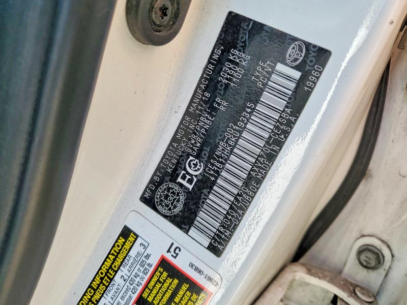 2019 Toyota Camry მანქანა იყიდება აუქციონზე, vin: 4T1B11HK8KU193345, აუქციონის ნომერი: 60247146