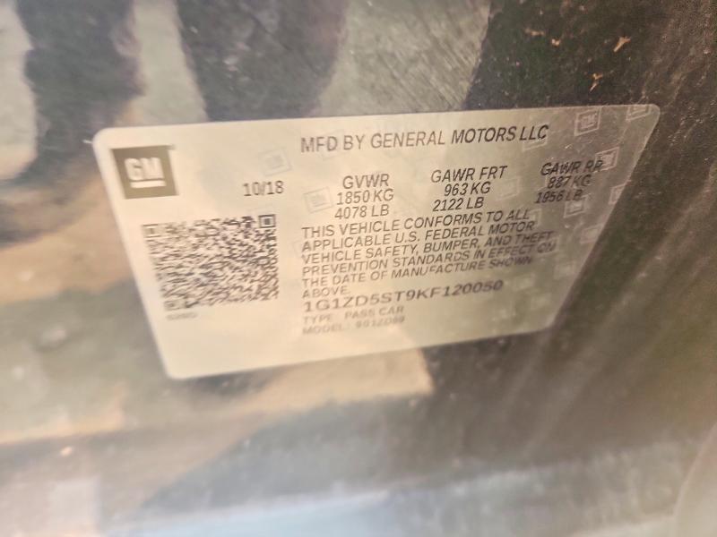 61047976 :رقم المزاد ، 1G1ZD5ST9KF120050 vin ، 2019 Chevrolet Malibu مزاد بيع