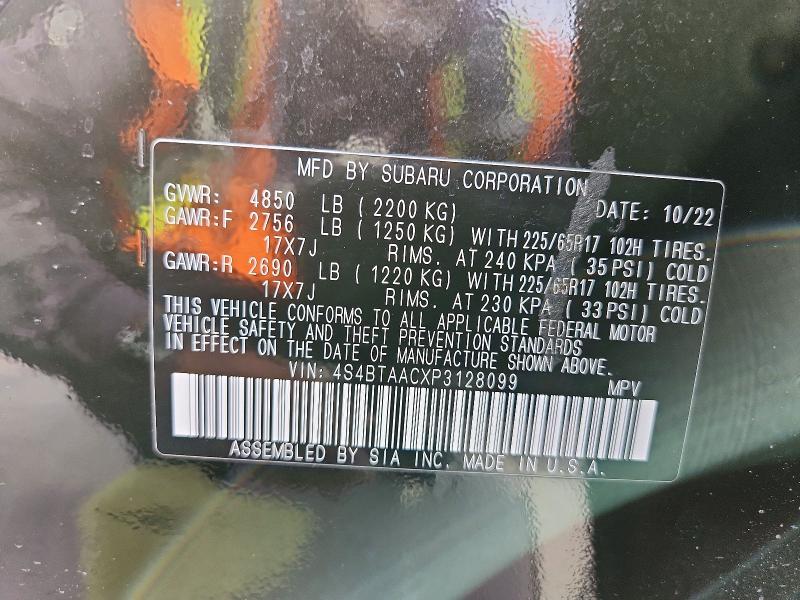 59708716 :رقم المزاد ، 4S4BTAACXP3128099 vin ، 2023 Subaru Outback مزاد بيع