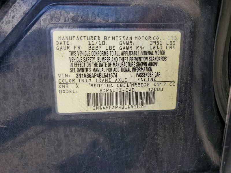 Aukcja sprzedaży 2011 Nissan Sentra, vin: 3N1AB6AP4BL641674, numer aukcji: 60821236