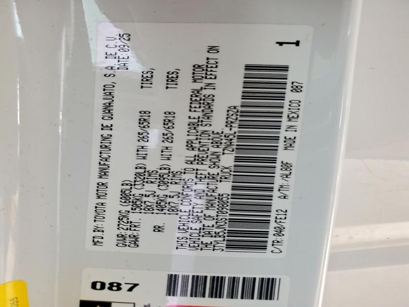 2025 Toyota Tacoma მანქანა იყიდება აუქციონზე, vin: 3TYLB5JN3ST098055, აუქციონის ნომერი: 60304786