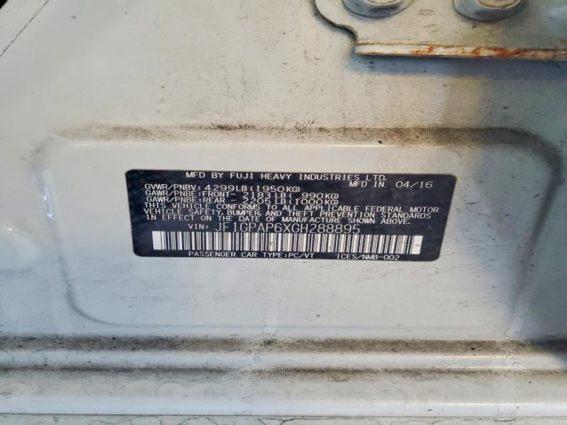 Продаж на аукціоні авто 2016 Subaru Impreza, vin: JF1GPAP6XGH288895, номер лоту: 62611026