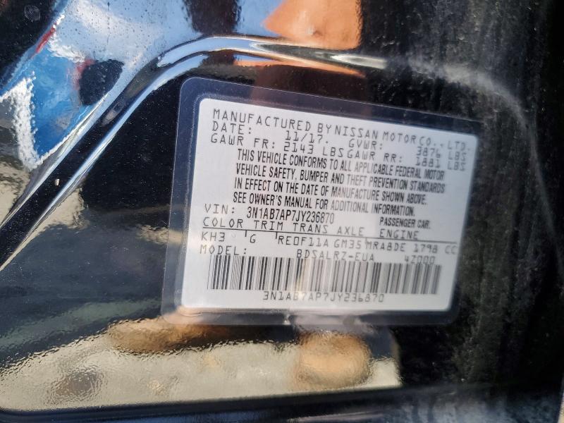 Aukcja sprzedaży 2018 Nissan Sentra, vin: 3N1AB7AP7JY236870, numer aukcji: 61777686