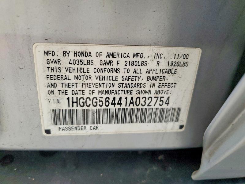 Продажа на аукционе авто 2001 Honda Accord, vin: 1HGCG56441A032754, номер лота: 59609786