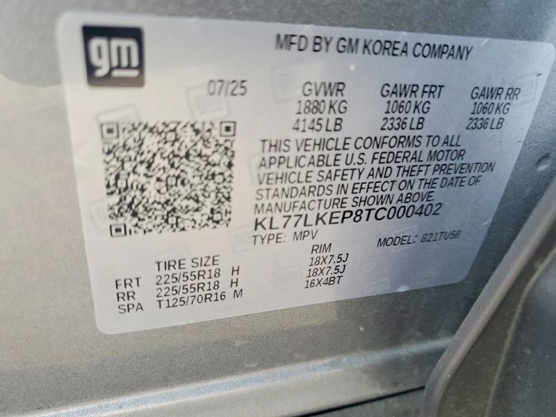 Продаж на аукціоні авто 2026 Chevrolet Trax, vin: KL77LKEP8TC000402, номер лоту: 60616116