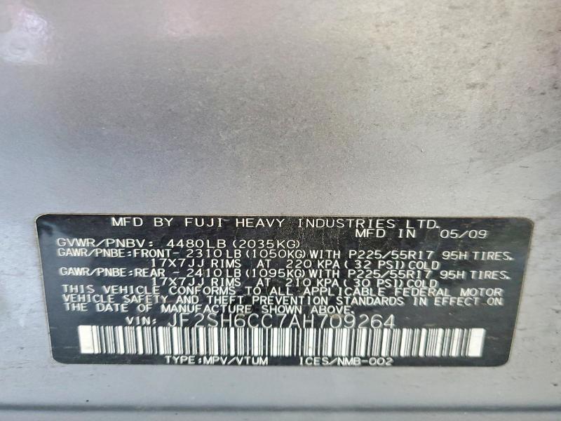 Продажа на аукционе авто 2010 Subaru Forester, vin: JF2SH6CC7AH709264, номер лота: 62522686