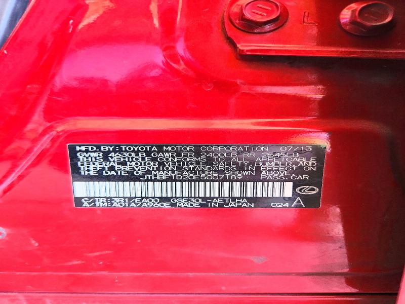 Aukcja sprzedaży 2014 Lexus Is, vin: JTHBF1D20E5007189, numer aukcji: 59706336