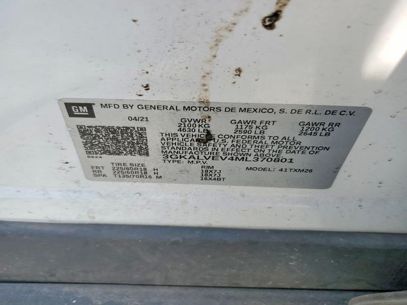 Aukcja sprzedaży 2021 Gmc Terrain, vin: 3GKALVEV4ML370801, numer aukcji: 62688886