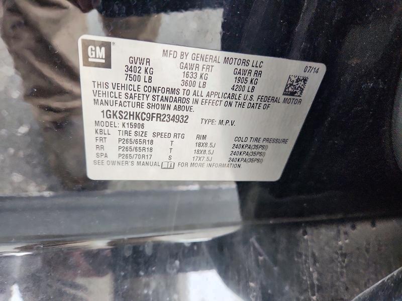 2015 Gmc Yukon Xl მანქანა იყიდება აუქციონზე, vin: 1GKS2HKC9FR234932, აუქციონის ნომერი: 61542206