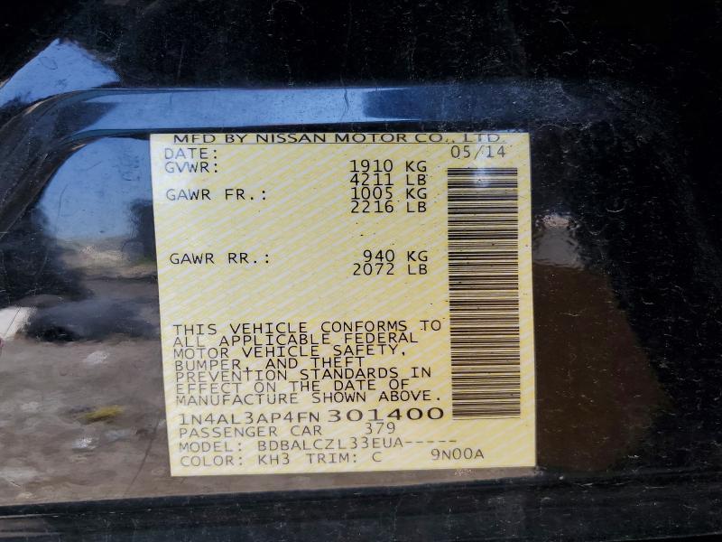 Aukcja sprzedaży 2015 Nissan Altima, vin: 1N4AL3AP4FN301400, numer aukcji: 59859426