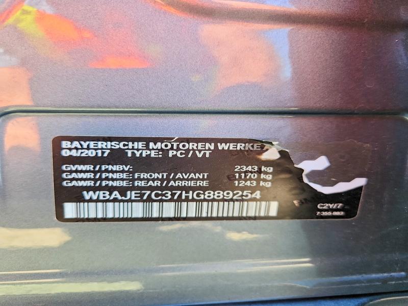 Продажа на аукционе авто 2017 Bmw 540, vin: WBAJE7C37HG889254, номер лота: 61317276
