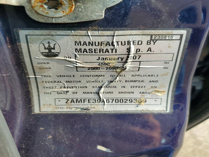 Продаж на аукціоні авто 2007 Maserati Quattroporte, vin: ZAMFE39A670029369, номер лоту: 60672896
