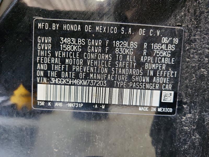 Aukcja sprzedaży 2019 Honda Fit, vin: 3HGGK5H46KM737203, numer aukcji: 60993526