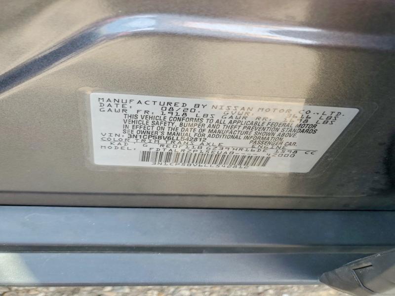 62513146 :رقم المزاد ، 3N1CP5BV6LL542812 vin ، 2020 Nissan Kicks مزاد بيع