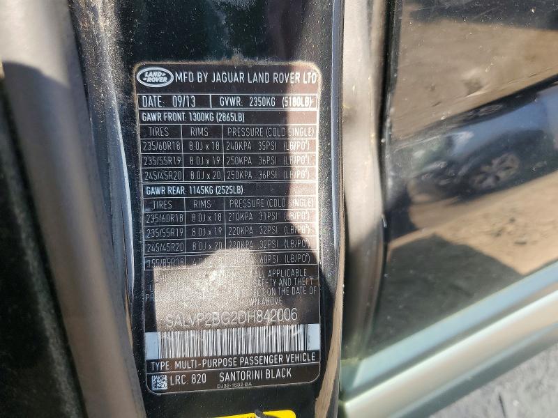 Продажа на аукционе авто 2013 Land Rover Range Rover Evoque, vin: SALVP2BG2DH842006, номер лота: 59542396