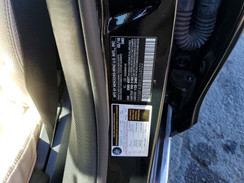 62790986 :رقم المزاد ، 55SWF4JBXJU264022 vin ، 2018 Mercedes-benz C مزاد بيع