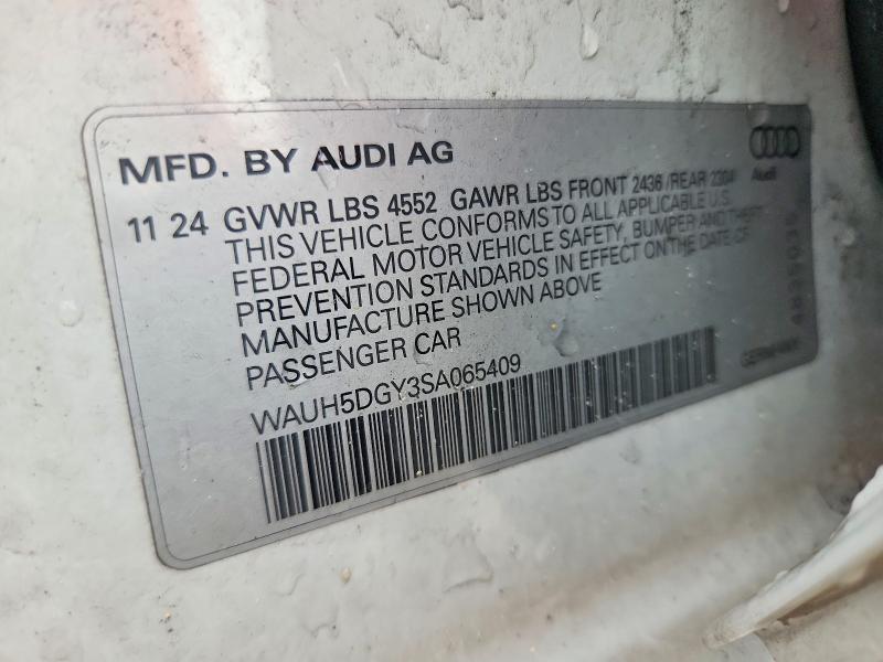 Aukcja sprzedaży 2025 Audi S3, vin: WAUH5DGY3SA065409, numer aukcji: 62909636