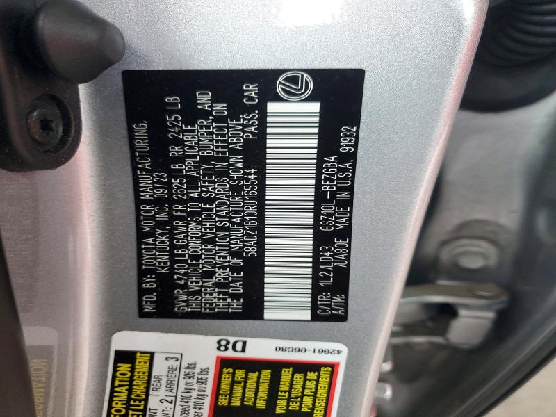 2024 Lexus Es 350 მანქანა იყიდება აუქციონზე, vin: 58ADZ1B10RU165544, აუქციონის ნომერი: 62099666