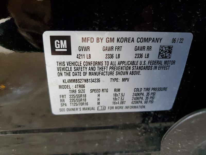 Aukcja sprzedaży 2022 Buick Encore Gx, vin: KL4MMBS27NB134235, numer aukcji: 62998846