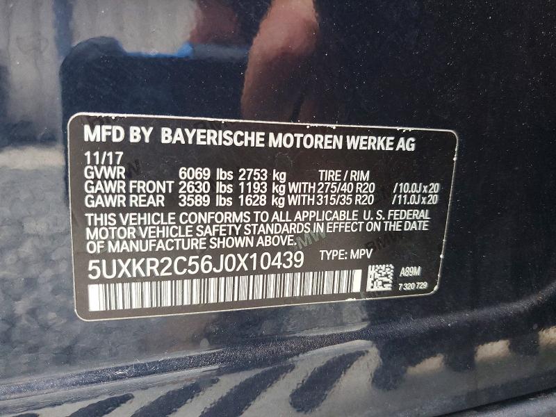 Aukcja sprzedaży 2018 Bmw X5, vin: 5UXKR2C56J0X10439, numer aukcji: 60812526