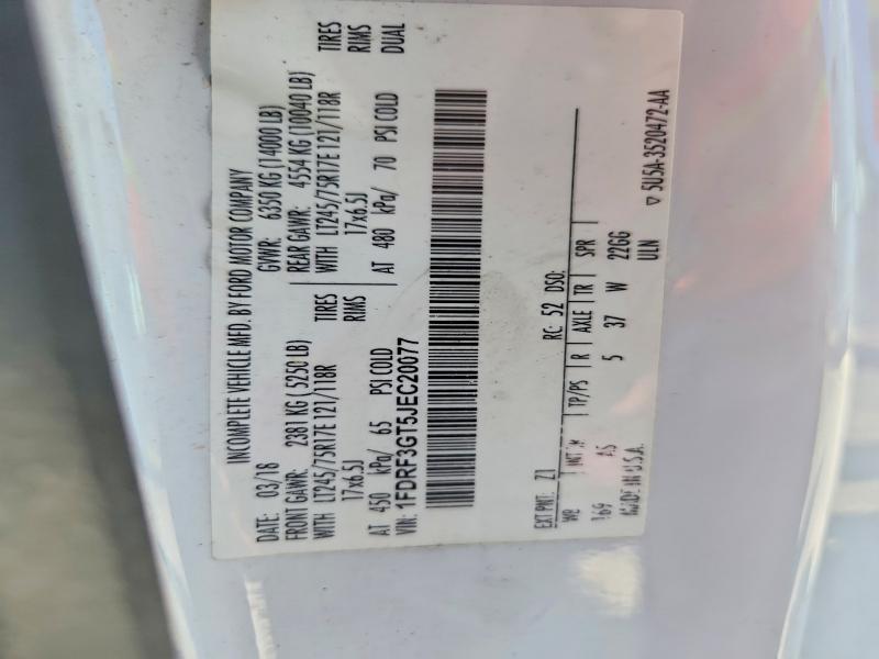 Aukcja sprzedaży 2018 Ford F350, vin: 1FDRF3GT5JEC20077, numer aukcji: 62743656
