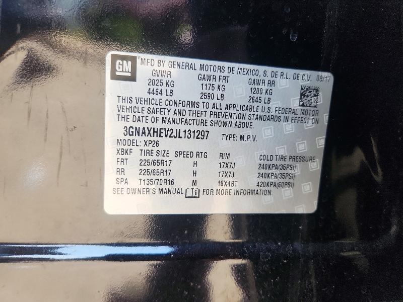 Aukcja sprzedaży 2018 Chevrolet Equinox, vin: 3GNAXHEV2JL131297, numer aukcji: 60462646
