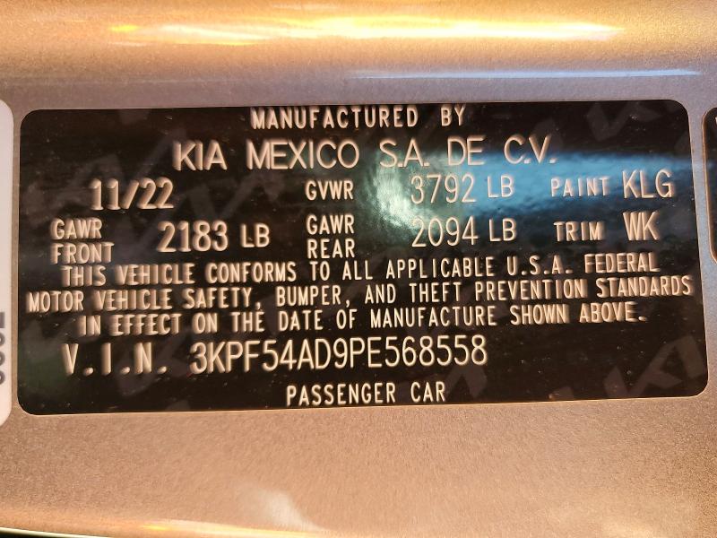 63143656 :رقم المزاد ، 3KPF54AD9PE568558 vin ، 2023 Kia Forte مزاد بيع