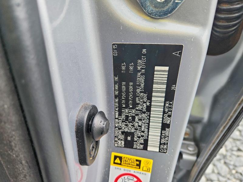 2015 Toyota Highlander მანქანა იყიდება აუქციონზე, vin: 5TDZKRFH1FS075752, აუქციონის ნომერი: 60805396
