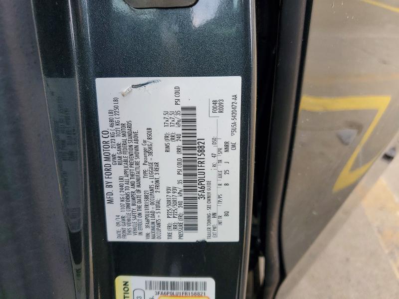 2015 Ford Fusion მანქანა იყიდება აუქციონზე, vin: 3FA6P0LU1FR158821, აუქციონის ნომერი: 59371126