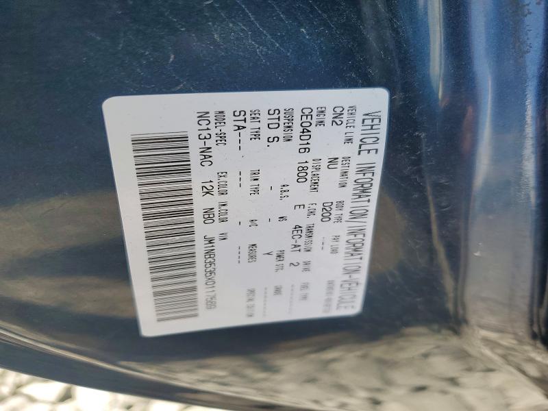 1999 Mazda Mx-5 Miata მანქანა იყიდება აუქციონზე, vin: JM1NB3535X0117569, აუქციონის ნომერი: 59579936