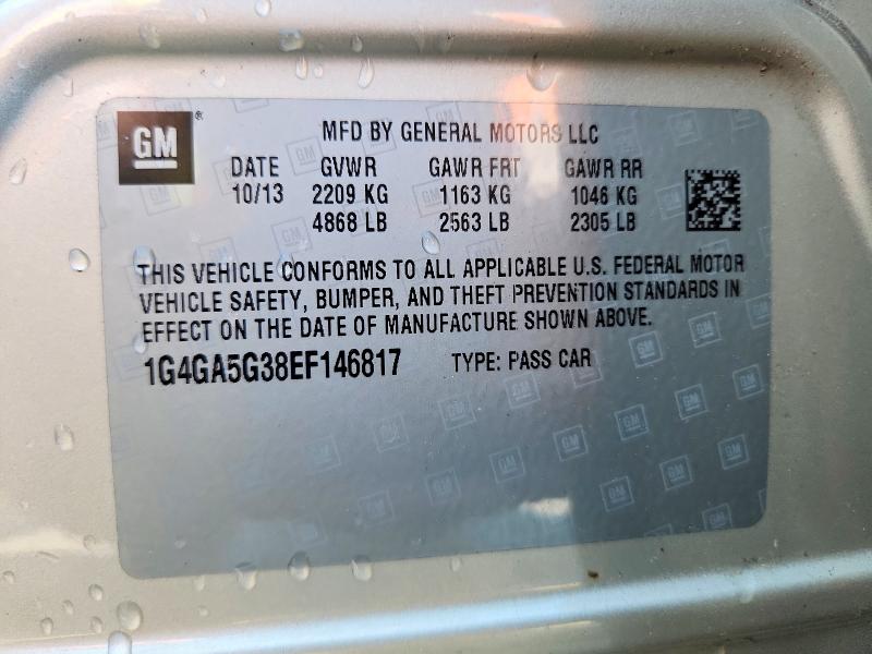 Aukcja sprzedaży 2014 Buick Lacrosse, vin: 1G4GA5G38EF146817, numer aukcji: 59921106