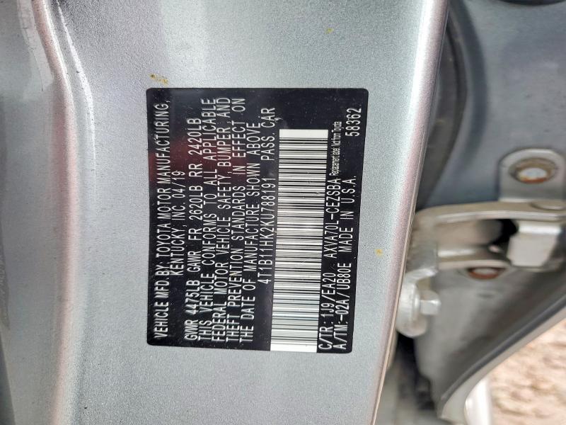 Aukcja sprzedaży 2019 Toyota Camry, vin: 4T1B11HK2KU788191, numer aukcji: 62033036