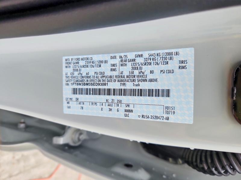 Aukcja sprzedaży 2025 Ford F350, vin: 1FT8W3BM3SED93081, numer aukcji: 61160206