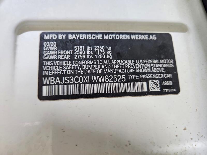 Продаж на аукціоні авто 2020 Bmw 540, vin: WBAJS3C0XLWW82525, номер лоту: 63104556