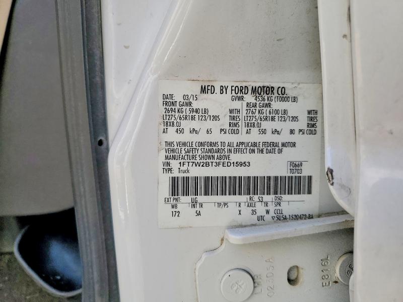 Aukcja sprzedaży 2015 Ford F250, vin: 1FT7W2BT3FED15953, numer aukcji: 61244976
